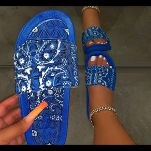 Blue Bandana Slides
